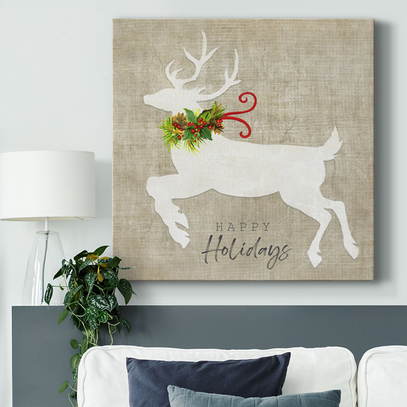 «Gather Plaid Cardinal Wreath», reproduction sur toile, H 16 po x l 16 po x P 1,5 po