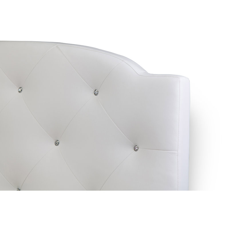 Metabel Upholstered Bed, White, Full