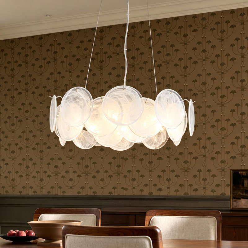 Lustre en verre 6 lumières Murano