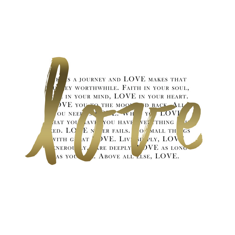 Love Sayings 4 - Wrapped Canvas Print, 30cm H x 46cm W x 3.8cm D