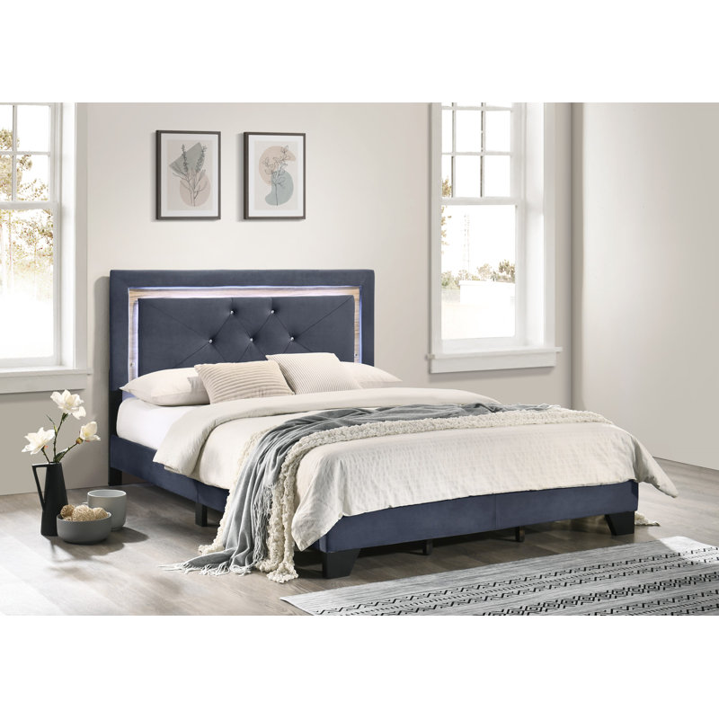 Kendell Upholstered Bed, Kingsize (5'), Dark Grey