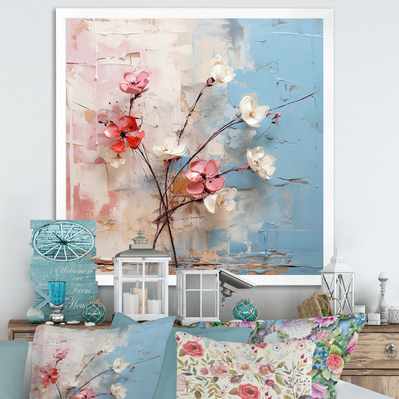 Cherry Blossom Spring S Whisper - Tree Cherry Blossom Wall Art, White, 16" H x 16" W