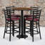 Ensemble de table ronde en stratifié 30 "avec base ronde et 4 tabourets de bar en métal Aniket-24678173-68612009