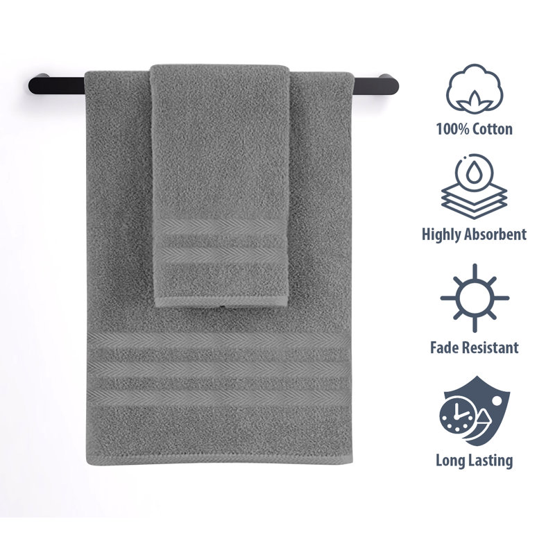 Ensemble de serviettes 6 pièces 100% coton , Gris