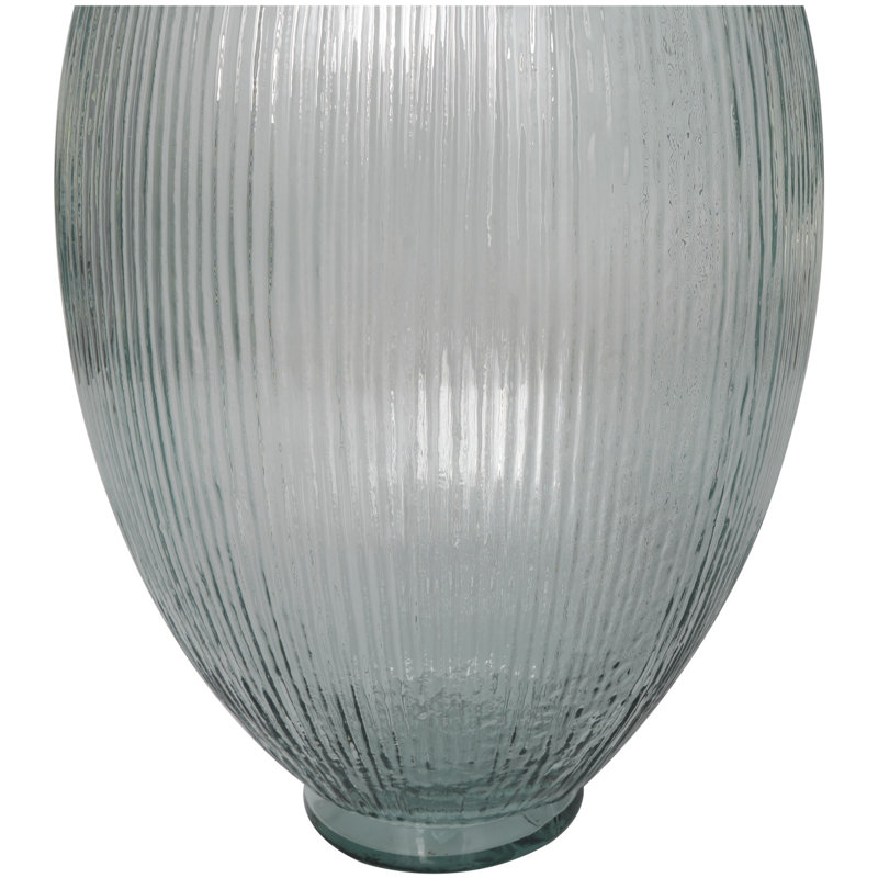 Asymmetrical Handcrafted Clear Glass Table Vase
