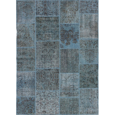 Quinterious One-of-a-Kind 5'7" X 7'9" 1980s Wool Area Rug in Light Blue