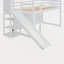 Lit mezzanine simple en bois avec glissade, tablettes de rangement et rampe d'escalade-250417542