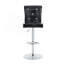 Ensemble de table de bar et tabourets Modern, table de pub ronde avec plateau en verre avec base et 2 tabourets de bar en cuir de polyuréthane gaufré crocodile avec hauteur réglable et pivotant, ensemble bistro Home Bar-133403269-133403270-133403273