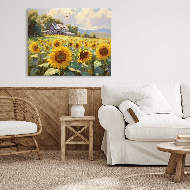 Toile de champ de tournesols, par Petal Prints Design, H 24 po x l 30 po