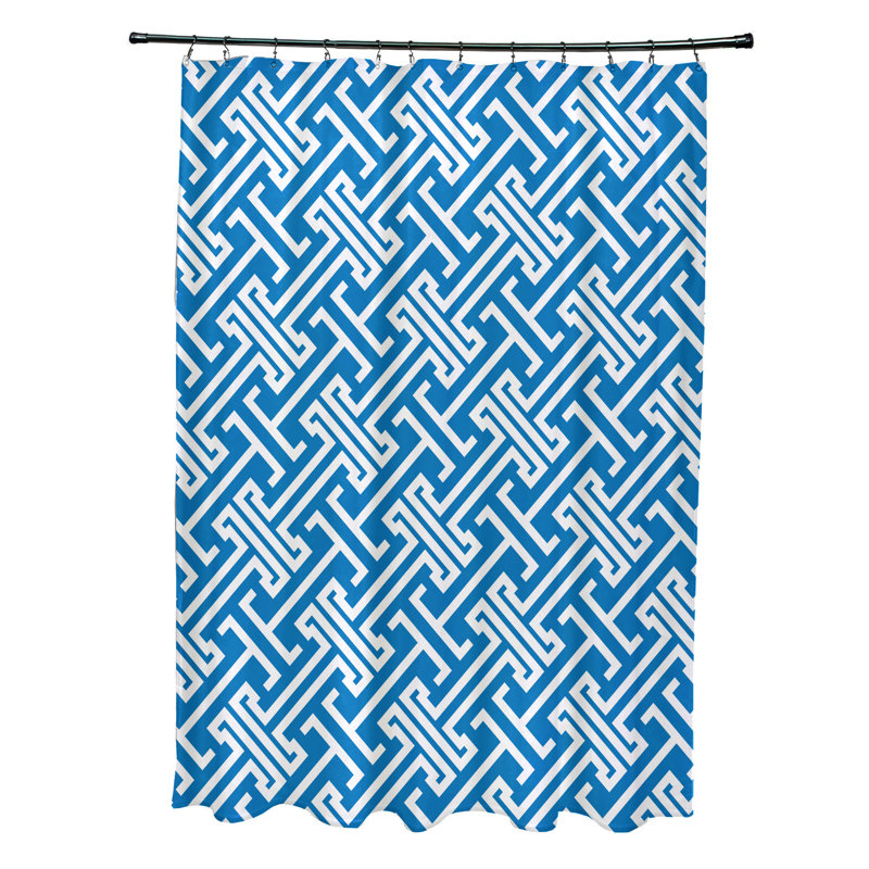 Hancock Geometric Shower Curtain, Blue