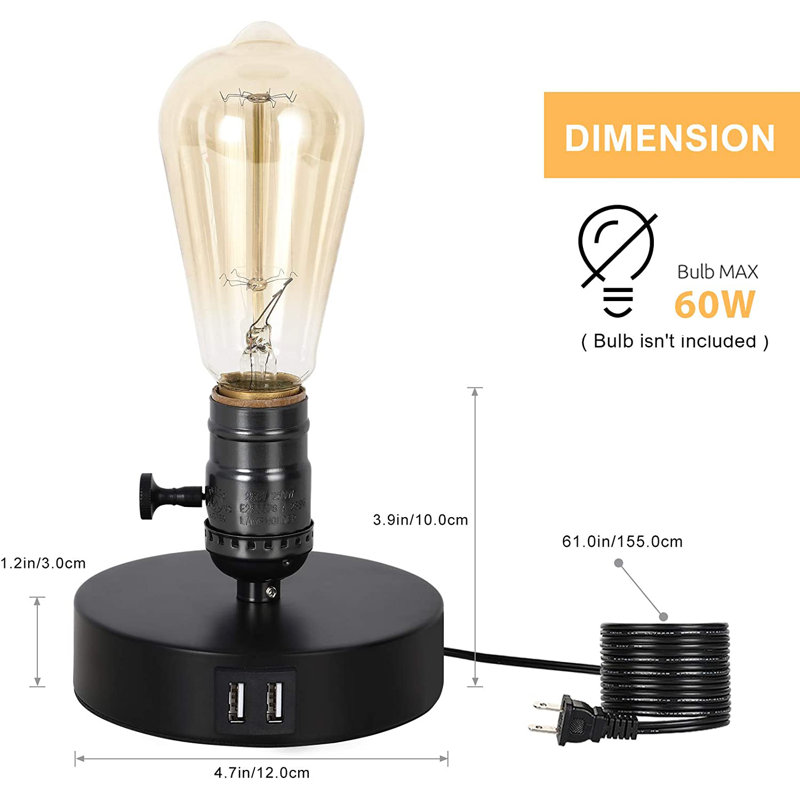 Lampe de bureau USB en métal Barwon
