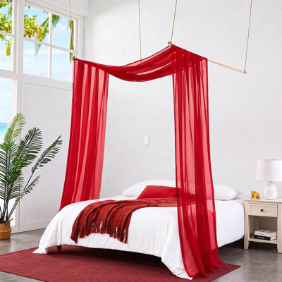 Polyester Ties Bed Canopy Curtains