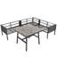 Garden Conversation Set With L-shape Sofa, 1 Table, 1 Chair And 1 Bench Beige-1113877359-1113877353