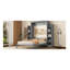 Lit mural gris avec lumières à DEL et grand espace de rangement pour l'organisation de grands lits en gris. Saving Sh tablettes Utilisation idéale à la maison. Lit armoire pliable. Fabrication en contreplaqué. Peut accueillir un matelas de 8 pouces. Facile-636073322-636073321