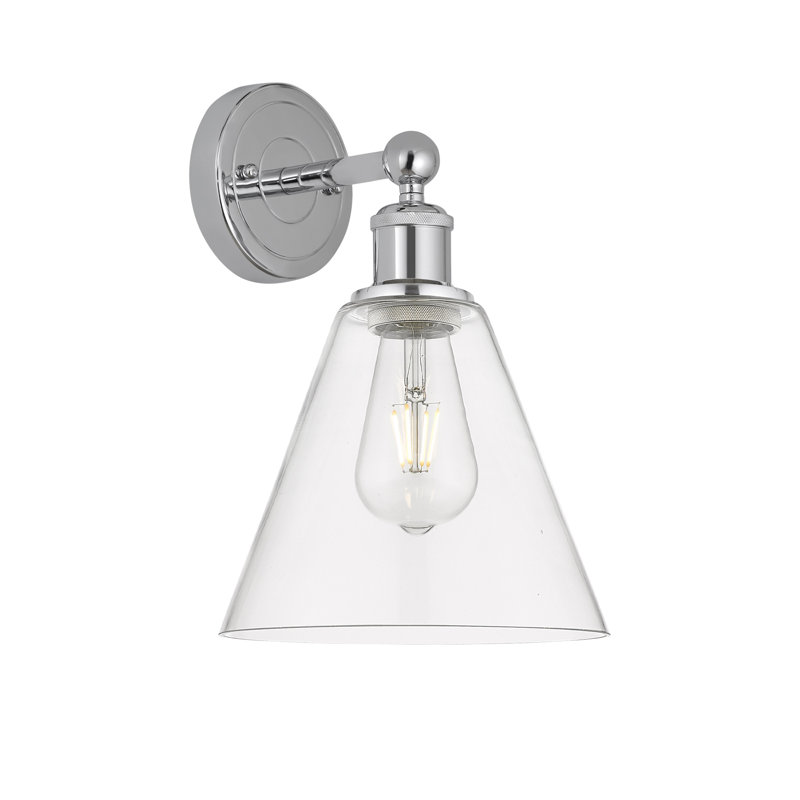Beva Steel Armed Sconce, Clear, Polished Chrome