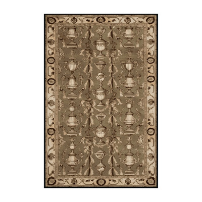 Machine Washable French Brown Area Rug