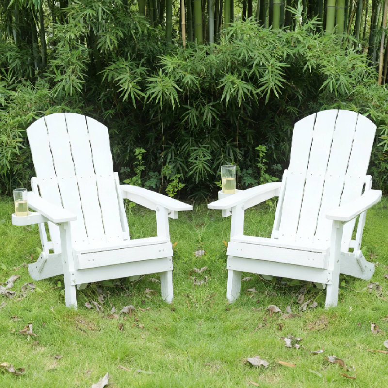 Chaises longues d'extérieur toutes saisons 2 pièces pour chaises de patio et de jardin, Blanc