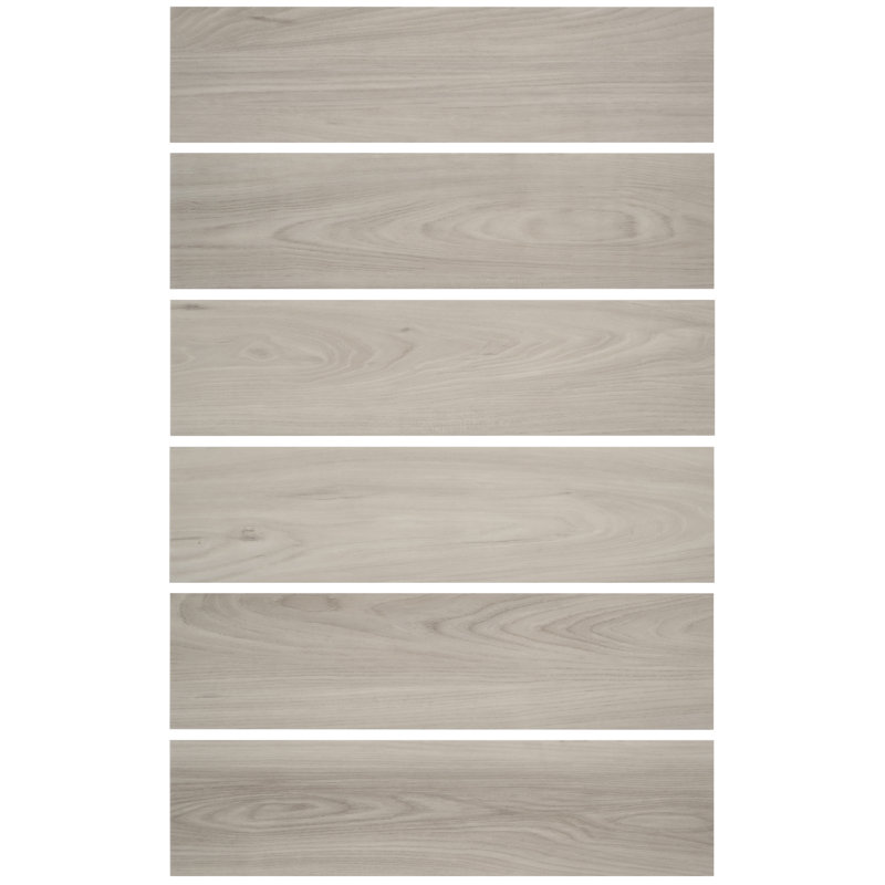 Montrel 6 in. x 24 in. Matte Luxury Vinyl Floor Tile (16 Sq. Ft. / Case), Light Gray Wood