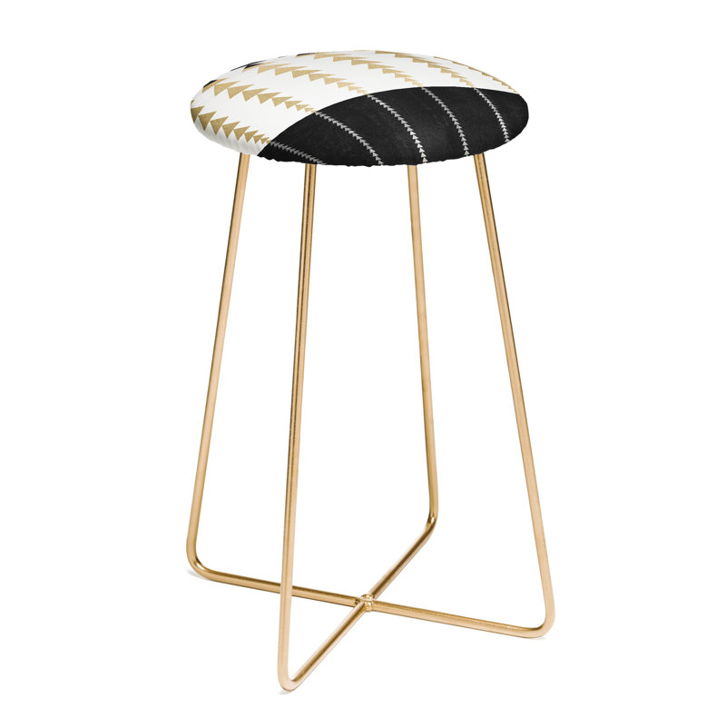 Upholstered Counter Stool with Metal Frame