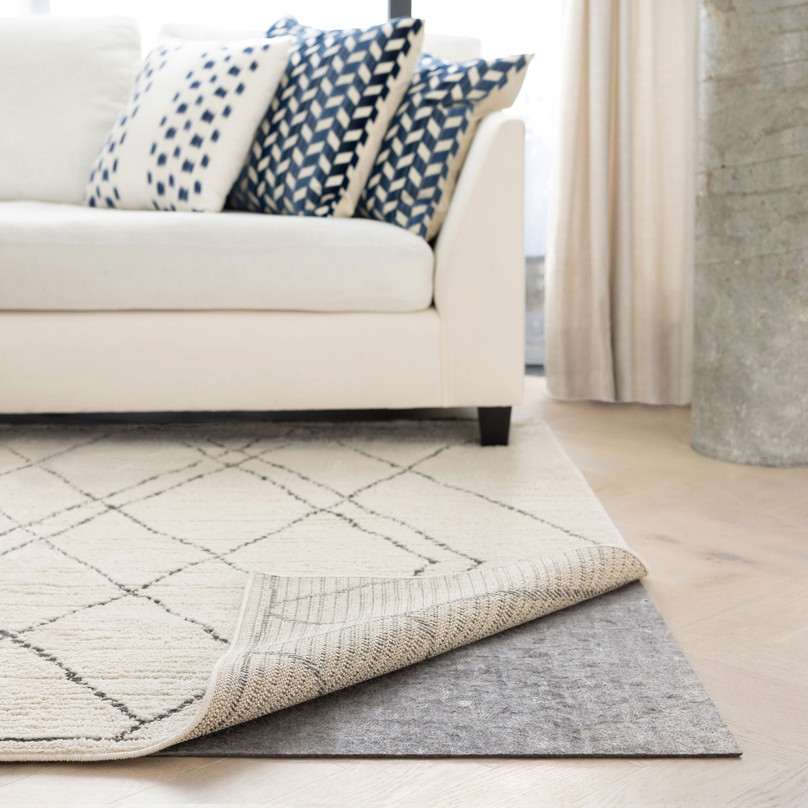 Classic Felt and Rubber Non-Slip Rug Pad, Rectangle 4' x 6', 0.13"