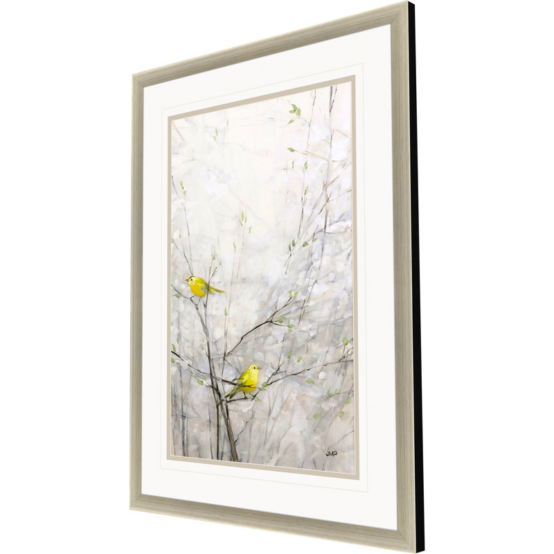 Yellow Birds on Branches Digital Canvas Print