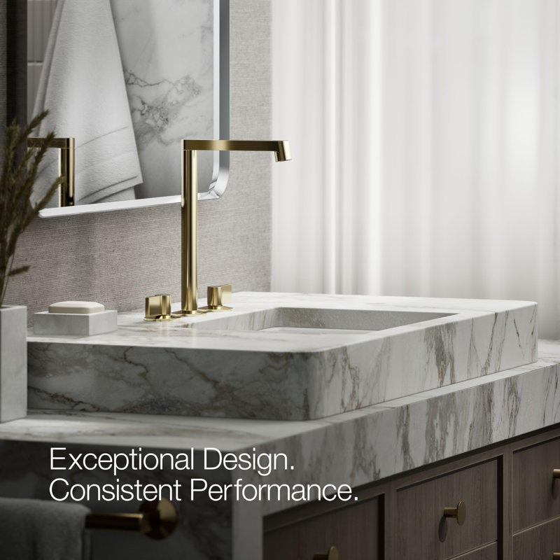 Components Tallbathroom Sink Spout with Row Design, Vibrant French Gold