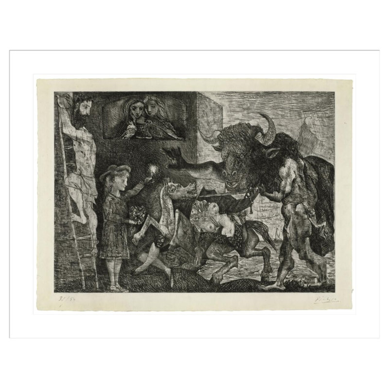 «Minotauresthy» par Pablo Picasso, impression giclée sur cadre, H 32,69 po x l 41,5 po