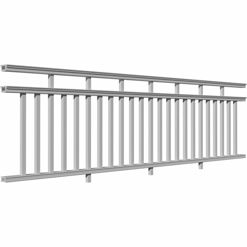 White PVC and Stainless Steel 10 ft. Stair Railing Kit