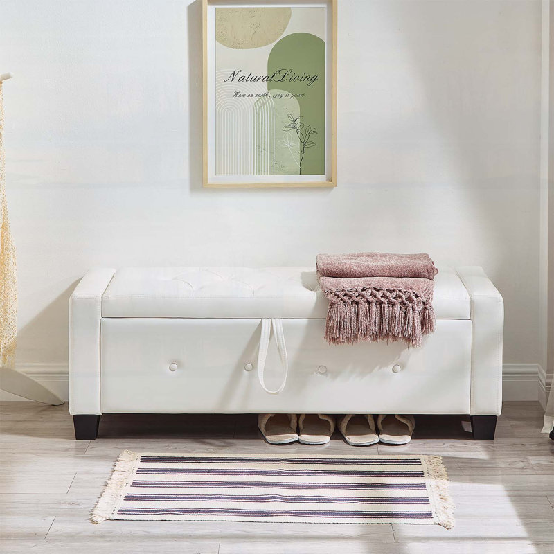 Repose-pieds polyvalent seulement, Faux Leather, Ivory White