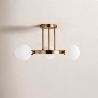 Eveliina 3 Light Glass Semi Flush Mount