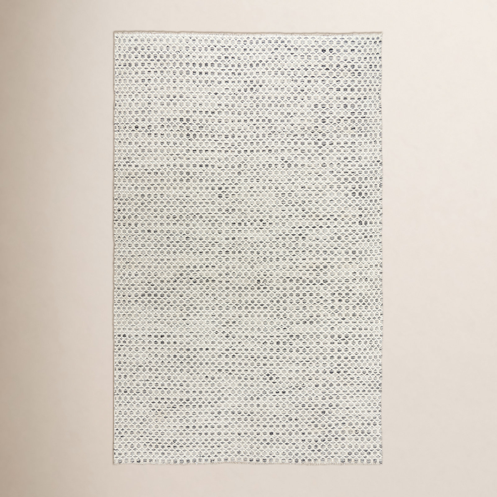 Quincy Beige Hand-Woven Geometric Wool Rug, Rectangle 8'6" x 11'6"