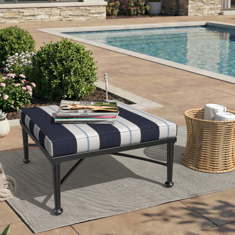 Sunbrella® Outdoor Ottoman Seat Cushion, 20" W x 22" D, Relate Harbor