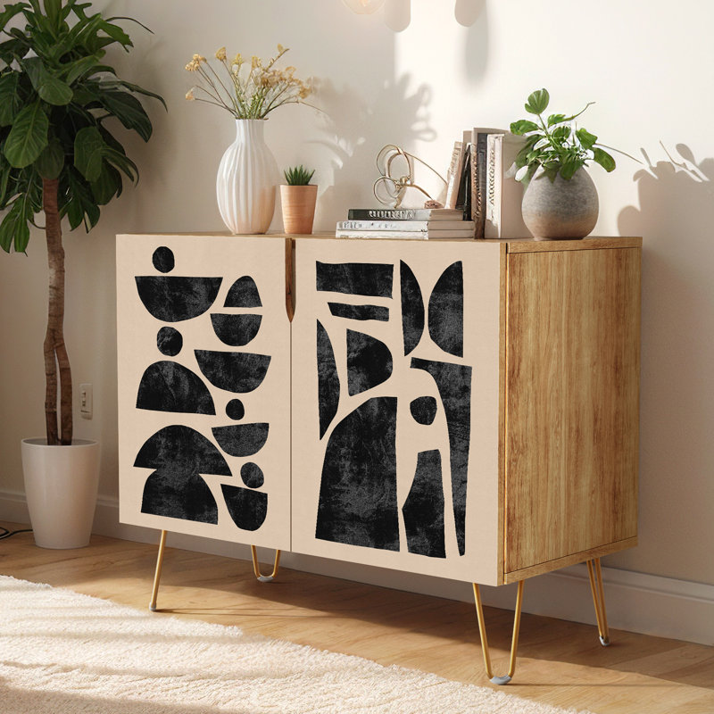 35'' Sideboard, Polygon Grayish Black