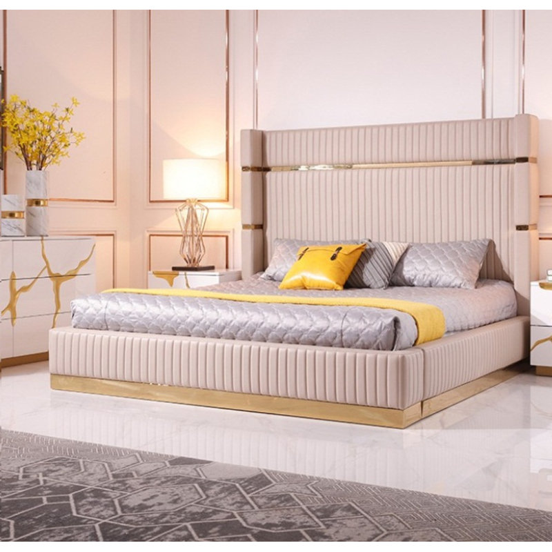 Lit plateforme tapissier Velva, Grand