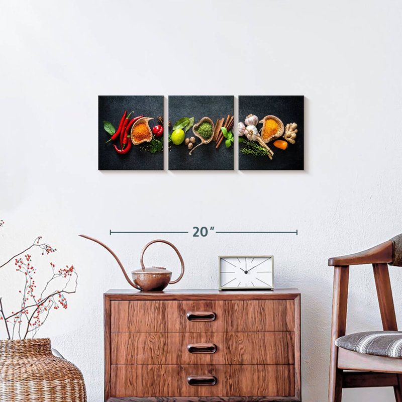 Épices pour la cuisson 3 pièces, H 8 po x l 26 po x P 1 po