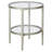 Hera 19.63'' Wide Round Side Table With Clear Glass Shelf-1935777260