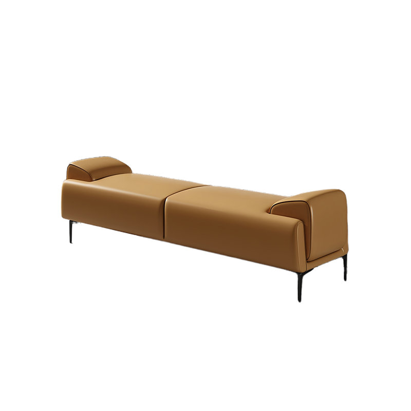 Mishonda Leather Match Upholstered Bench, Orange, 17.71" H x 59.05" W x 17.71" D