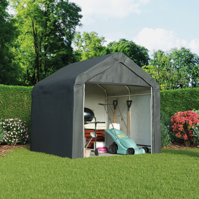 7.9 ft. W x 7.9 ft. D Polyethylene Plastic Apex Garden Shed