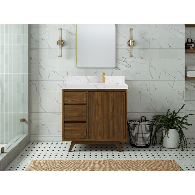 Ensemble de meuble-lavabo simple 36 po Kamala, Calacatta Laza