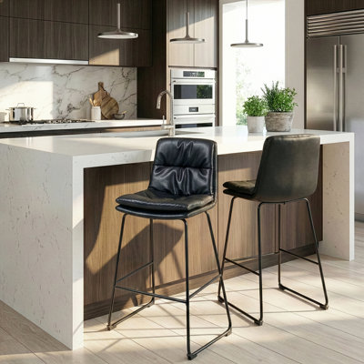 Radee Upholstered Counter Stool with Metal Frame