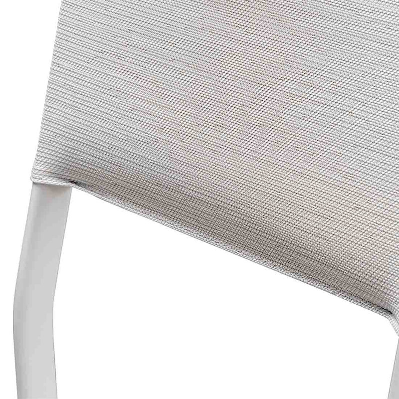 Patio Dining Side Chair, White, Sable