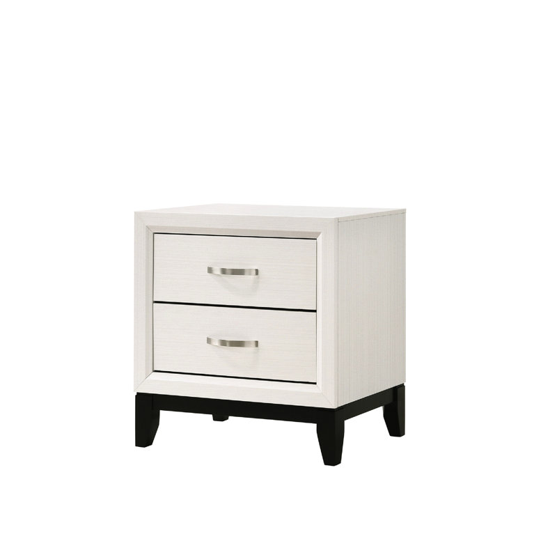 Table de chevet 2 pièces Muret, Blanc