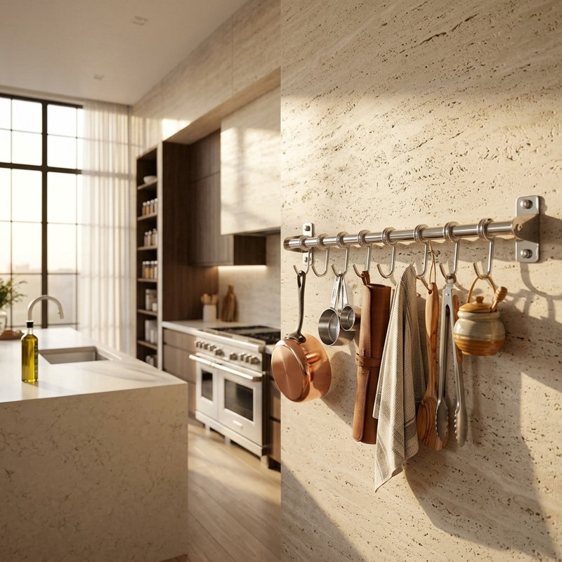 Stainless Steel Rectangle Wall Mounted Pot Rack