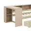 Lit plateforme simple avec tablettes, tiroirs, prise de charge et tête de lit tapissier en tissu-1149491228-1149491229