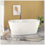 Baignoire de trempage autoportante en acrylique 63 "avec trop-plein et drain chromés, certifié Cupc L 63" x l 31,1 ", blanc brillant