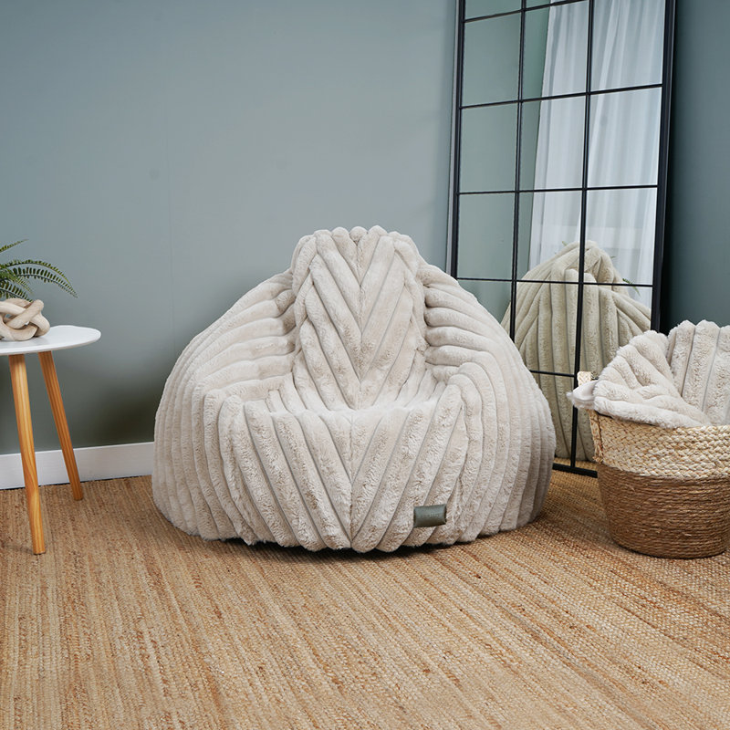 Polyester Refillable Bean Bag Chair, Cream