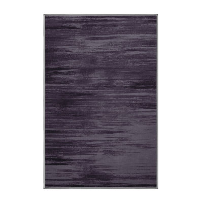 Machine Washable Abstract Purple Area Rug