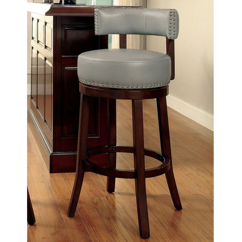Acree Swivel Upholstered Counter Stool, Gray, Counter Stool (25" Seat Height)