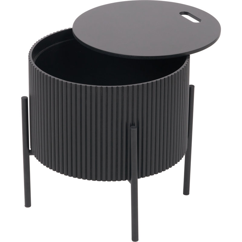 Staudt Wood and Metal Storage Side Table