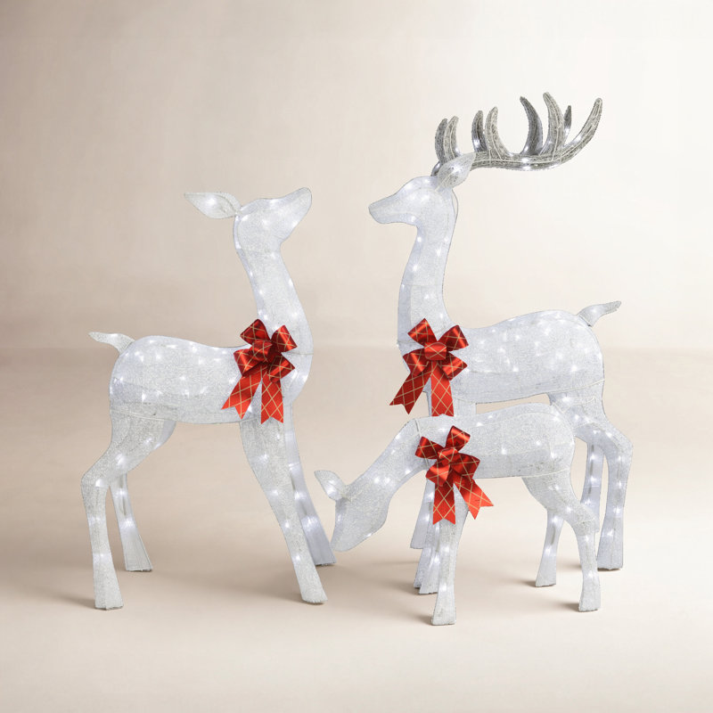3-Piece Outdoor Lighted Deer Family Display
